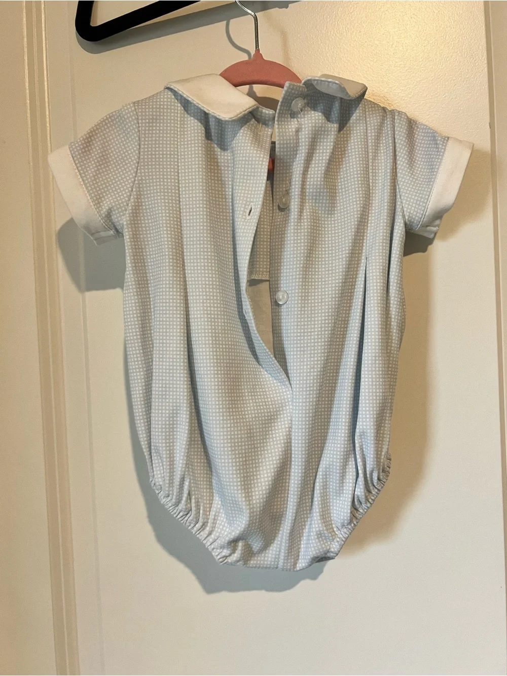 Classic Light Blue Peter Pan Collar Baby One-Piece Romper